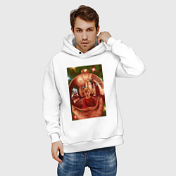 Толстовка оверсайз мужская Home alone, цвет: белый — фото 2