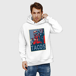 Толстовка оверсайз мужская Дэдпул такос, цвет: белый — фото 2