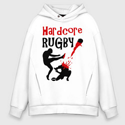 Толстовка оверсайз мужская Hardcore Rugby, цвет: белый