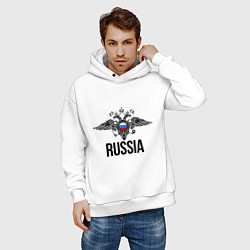Толстовка оверсайз мужская Russia, цвет: белый — фото 2