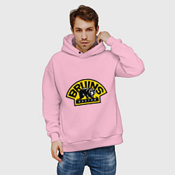 Толстовка оверсайз мужская HC Boston Bruins Label, цвет: светло-розовый — фото 2