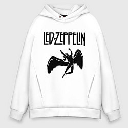 Толстовка оверсайз мужская Led Zeppelin, цвет: белый