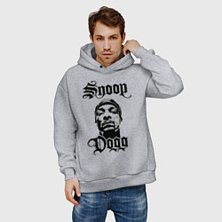 Толстовка оверсайз мужская Snoop Dogg Face, цвет: меланж — фото 2