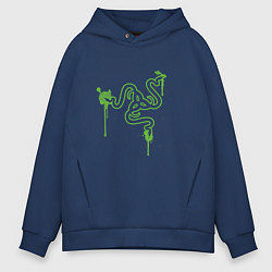 Толстовка оверсайз мужская Razer logo, цвет: тёмно-синий
