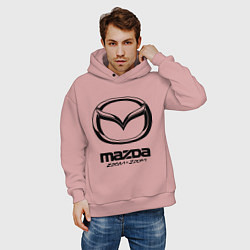 Толстовка оверсайз мужская Mazda Zoom-Zoom, цвет: пыльно-розовый — фото 2