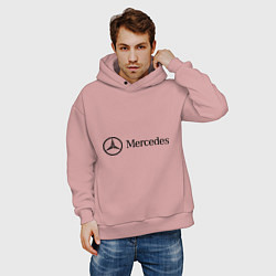 Толстовка оверсайз мужская Mercedes Logo, цвет: пыльно-розовый — фото 2