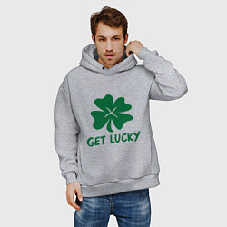 Толстовка оверсайз мужская Get lucky, цвет: меланж — фото 2