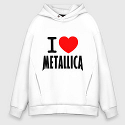 Толстовка оверсайз мужская I love Metallica, цвет: белый