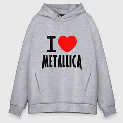 Толстовка оверсайз мужская I love Metallica, цвет: меланж
