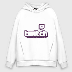 Толстовка оверсайз мужская Twitch Logo, цвет: белый