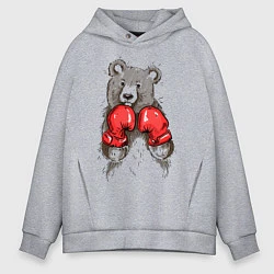 Толстовка оверсайз мужская Bear Boxing, цвет: меланж