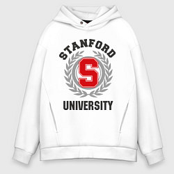 Толстовка оверсайз мужская Stanford University цвета белый — фото 1
