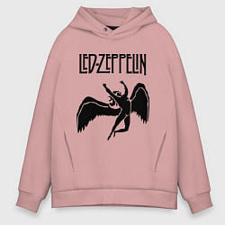 Толстовка оверсайз мужская Led Zeppelin Swan, цвет: пыльно-розовый