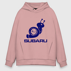 Толстовка оверсайз мужская Subaru, цвет: пыльно-розовый