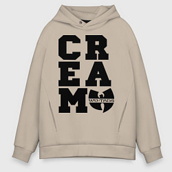 Толстовка оверсайз мужская Wu tang clan, цвет: миндальный