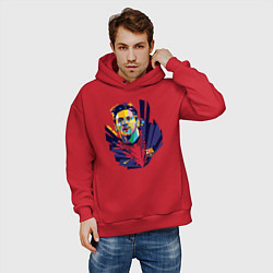 Толстовка оверсайз мужская Messi Art, цвет: красный — фото 2