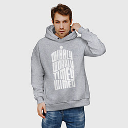 Толстовка оверсайз мужская Talk Whovian To Me, цвет: меланж — фото 2