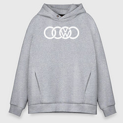 Толстовка оверсайз мужская AUDI VW, цвет: меланж