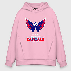 Толстовка оверсайз мужская Washington Capitals, цвет: светло-розовый