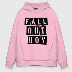 Толстовка оверсайз мужская Fall Out Boy: Words, цвет: светло-розовый