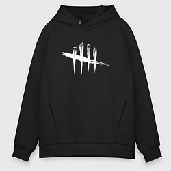 Толстовка оверсайз мужская Dead by Daylight White Logo, цвет: черный