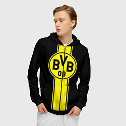 Толстовка 3D на молнии мужская BVB, цвет: 3D-черный — фото 2