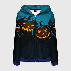 Толстовка 3D на молнии мужская Halloween3, цвет: 3D-синий