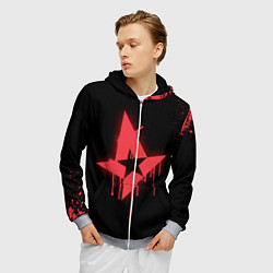 Толстовка 3D на молнии мужская Astralis: Black collection, цвет: 3D-меланж — фото 2