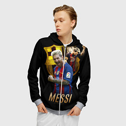 Толстовка 3D на молнии мужская Messi Star, цвет: 3D-меланж — фото 2