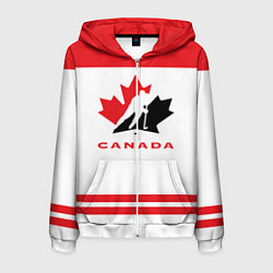 Толстовка 3D на молнии мужская Canada Team, цвет: 3D-белый