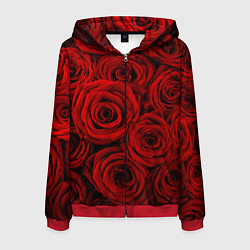 Мужская толстовка на молнии Красные розы