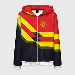 Толстовка 3D на молнии мужская Man UTD FC: Black style, цвет: 3D-белый