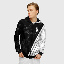 Толстовка 3D на молнии мужская FC Juventus: Abstract, цвет: 3D-черный — фото 2