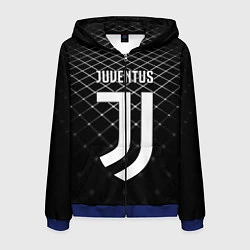 Толстовка 3D на молнии мужская FC Juventus: Black Lines, цвет: 3D-синий