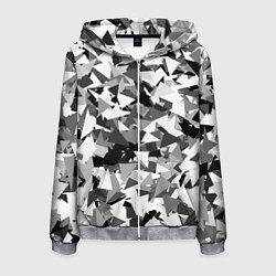 Толстовка 3D на молнии мужская Городской серый камуфляж, цвет: 3D-меланж