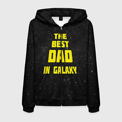 Толстовка 3D на молнии мужская The Best Dad in Galaxy, цвет: 3D-черный