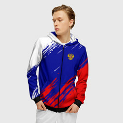 Толстовка 3D на молнии мужская RUSSIA SPORT, цвет: 3D-черный — фото 2
