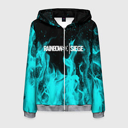 Мужская толстовка на молнии R6S: Turquoise Flame
