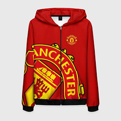 Толстовка 3D на молнии мужская FC Man United: Red Exclusive, цвет: 3D-черный
