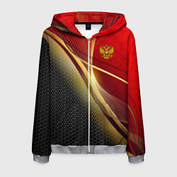 Толстовка 3D на молнии мужская RUSSIA SPORT: Gold Collection, цвет: 3D-меланж