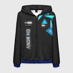 Толстовка 3D на молнии мужская Detroit: Android RK800, цвет: 3D-синий