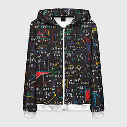 Толстовка 3D на молнии мужская Math, цвет: 3D-белый
