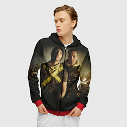Толстовка 3D на молнии мужская 21 Pilots Boys, цвет: 3D-красный — фото 2