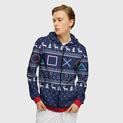 Толстовка 3D на молнии мужская Winter PS, цвет: 3D-красный — фото 2