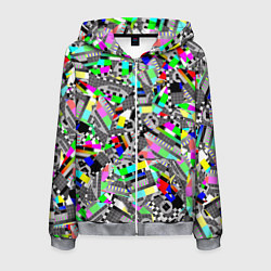 Толстовка 3D на молнии мужская Экран профилактики, цвет: 3D-меланж