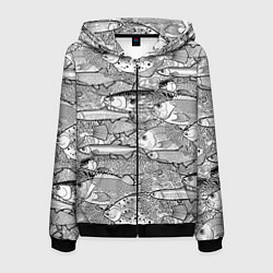 Мужская толстовка на молнии Рыбы графика