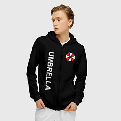 Толстовка 3D на молнии мужская UMBRELLA CORP, цвет: 3D-черный — фото 2