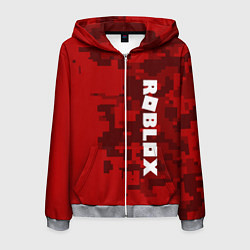 Мужская толстовка на молнии ROBLOX: Red Camo