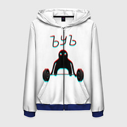 Толстовка 3D на молнии мужская ЪУЪ СЪУКА КАЧОК, цвет: 3D-синий