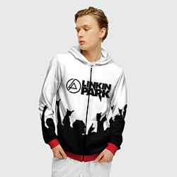 Толстовка 3D на молнии мужская LINKIN PARK, цвет: 3D-красный — фото 2